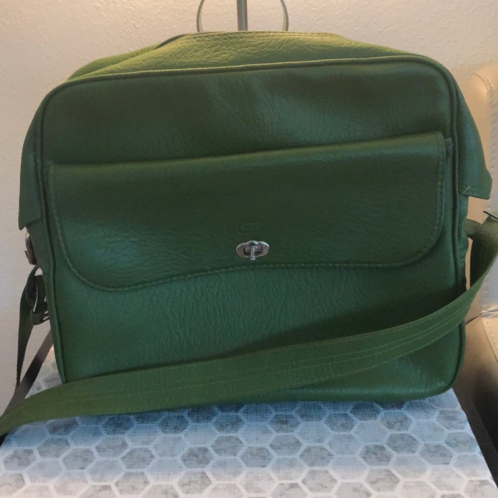 Vintage Sears green overnight bag